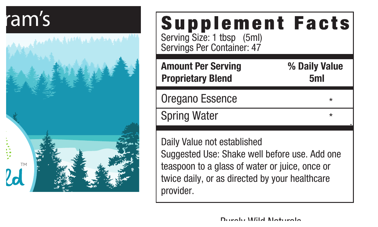 Supplement label with nature-themed design and supplement facts.