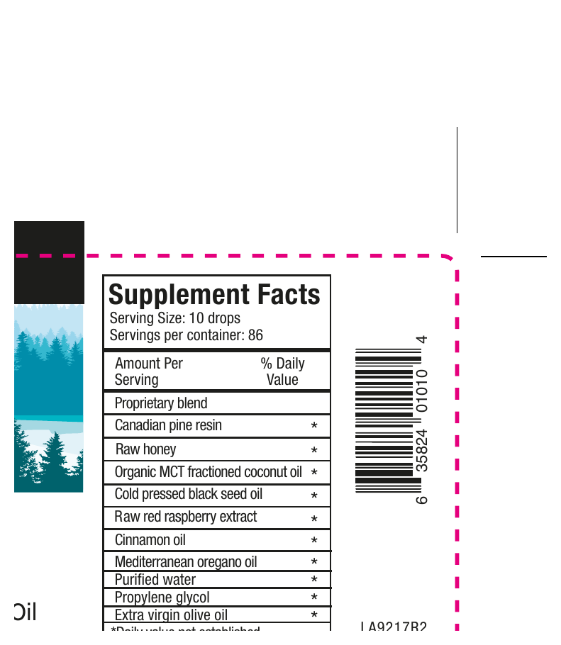 Supplement facts label with a barcode and product image on a white background