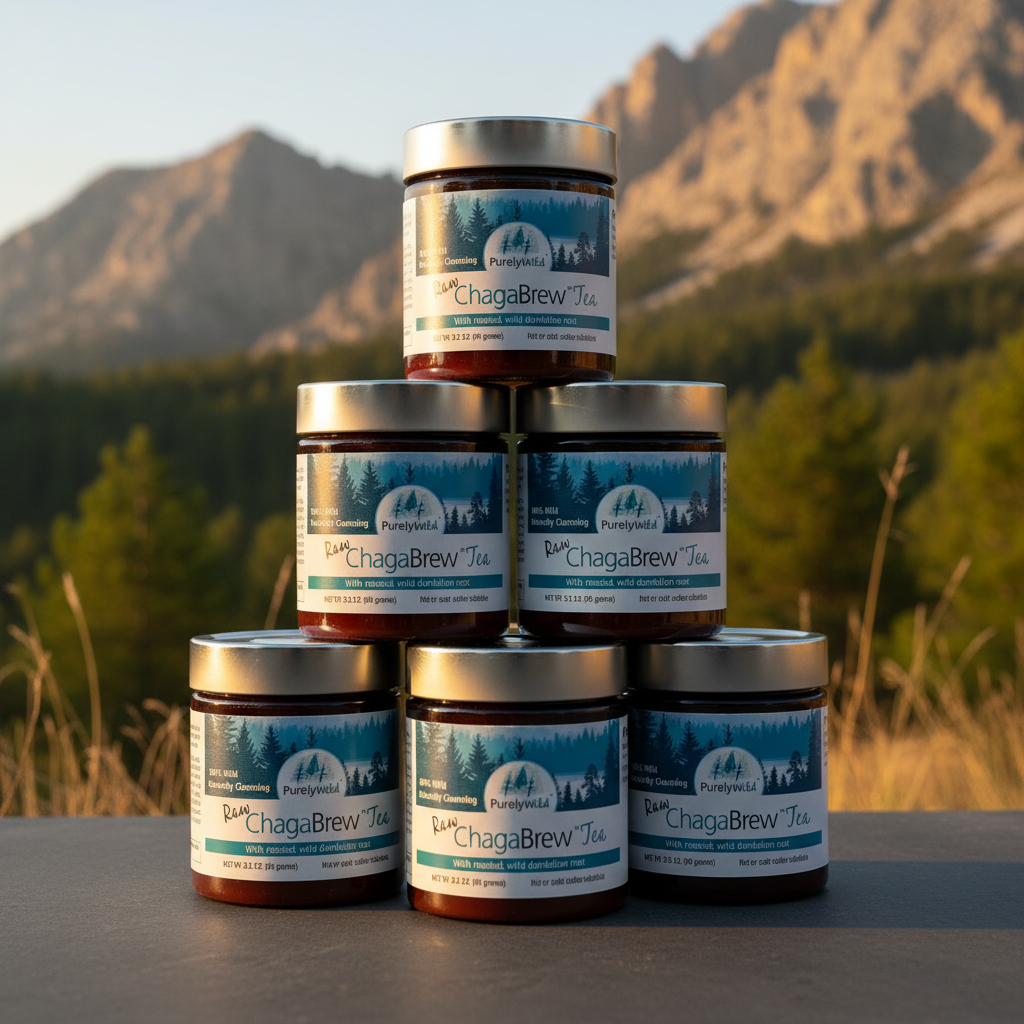 Wild Chaga Brew Tea - 6 Month Supply (6-Pack Bundle) — Purely Wild bottle