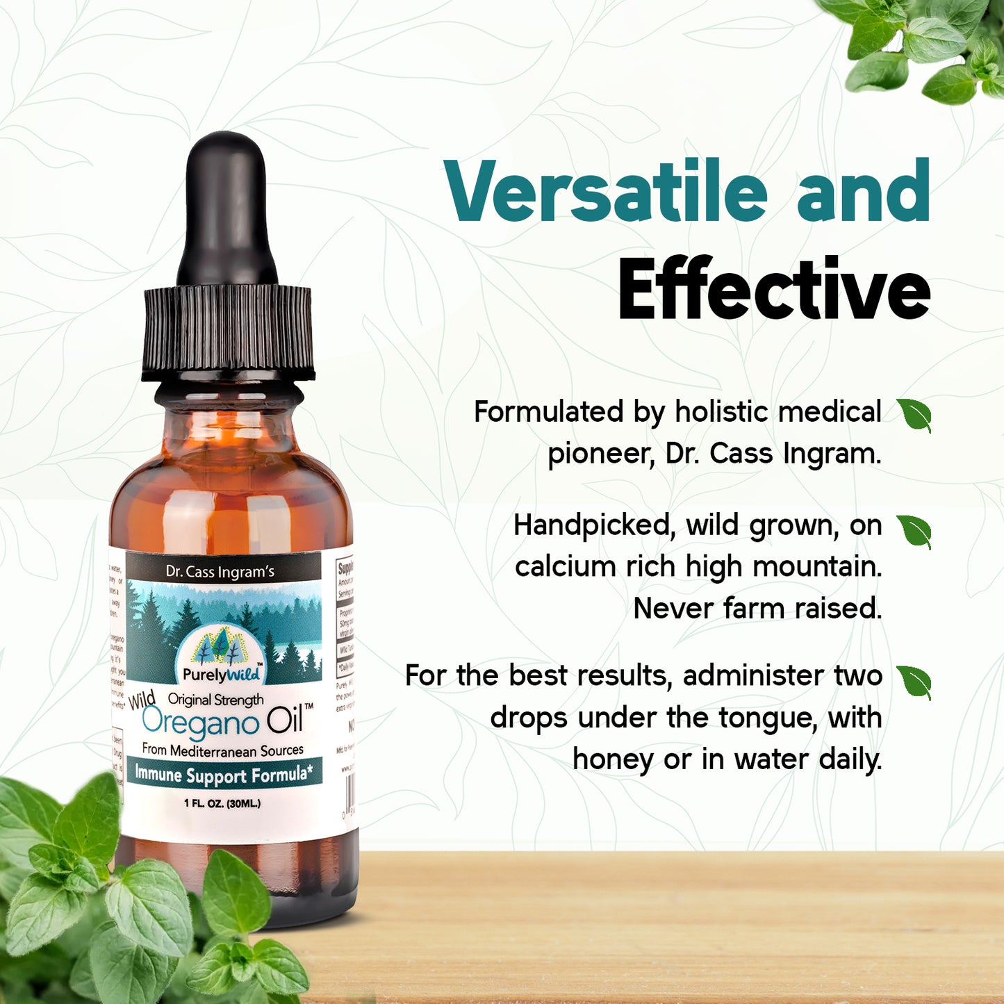 Extra Power Wild Mediterranean Oregano Oil – 1 fl oz — Purely Wild bottle