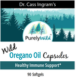 PURELY WILD Dr. Cass Ingram's Wild Oregano Oil Softgels | Oil of Oregano | Immune System Support | Mediterranean Sourced | 90 Soft gels (Bovine Based)