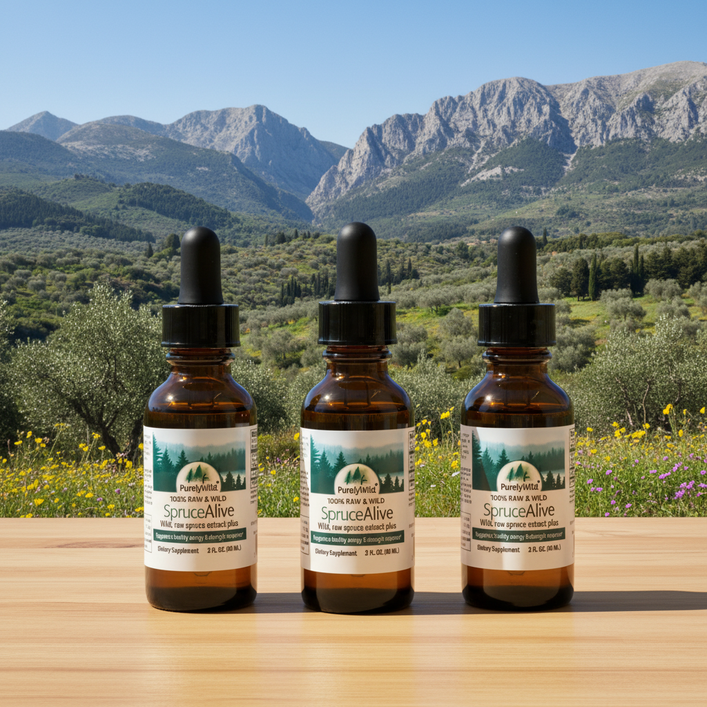 SpruceAlive Raw Resin - 3 Month Supply (3-Pack Bundle) — Purely Wild bottle