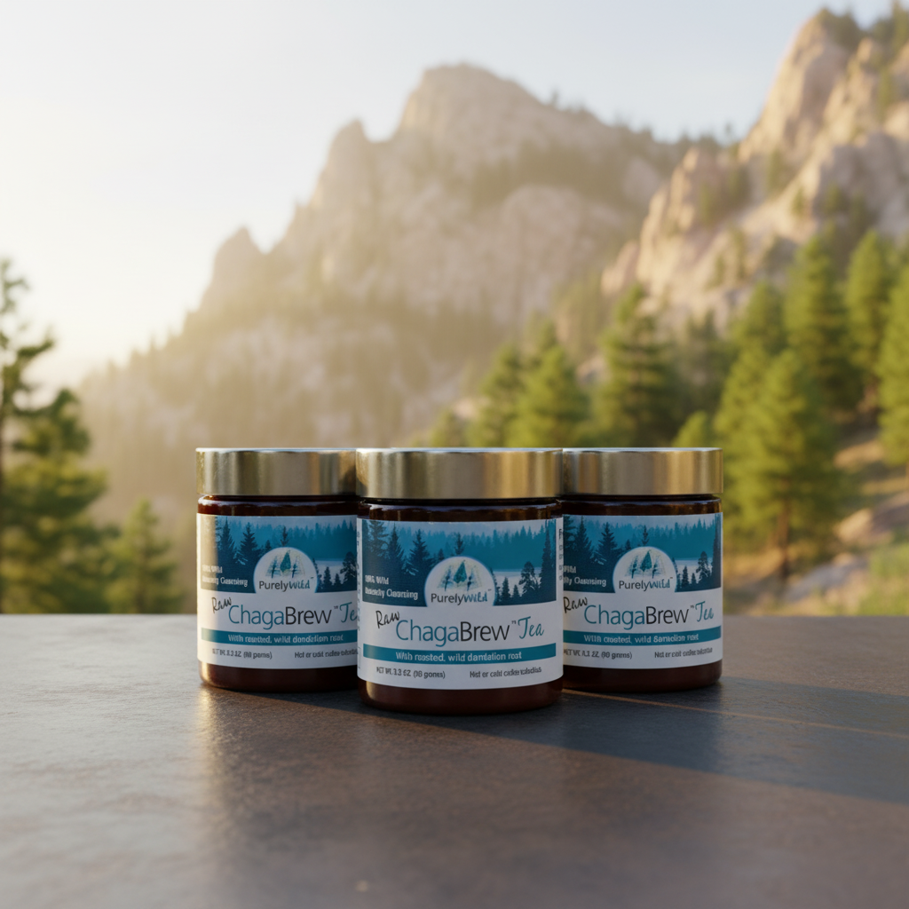 Wild Chaga Brew Tea - 3 Month Supply (3-Pack Bundle) — Purely Wild bottle