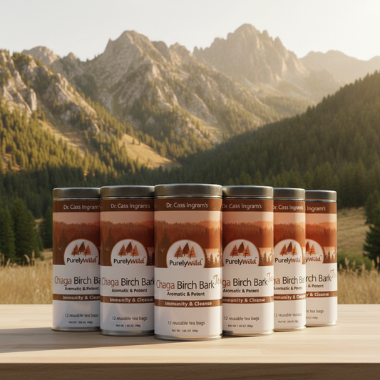 Chaga Birch Bark Tea - 6 Month Supply (6-Pack Bundle) — Purely Wild bottle